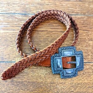 Woven leather vintage belt